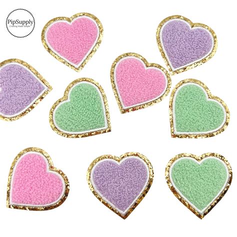 Hearts Chenille Iron On Patch Pip Supply