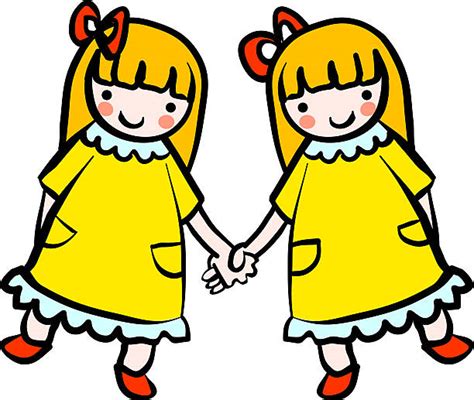 Twin Sisters Illustrations Royalty Free Vector Graphics