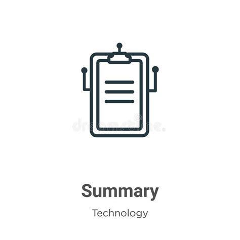 Summary Icon In Filled Thin Line Outline And Stroke Style Vector