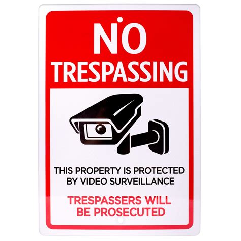 no trespassing sign 18 x 12 reflective video surveillance pre drilled metal industrial