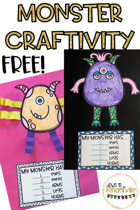Free Counting Monster Craftivity Halloween Counting Counting