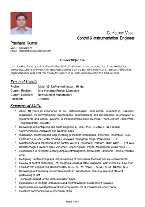 Amplify your career with our free, downloadable electrical engineer resume sample, or our convenient resume builder. Instrumentation Engineer Resume