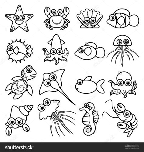 Easy marine animals to draw. Marine Animals Drawing at GetDrawings | Free download