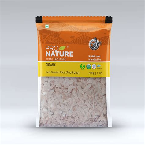 Red Beaten Rice Red Poha Pro Nature 500gm Natures Soul