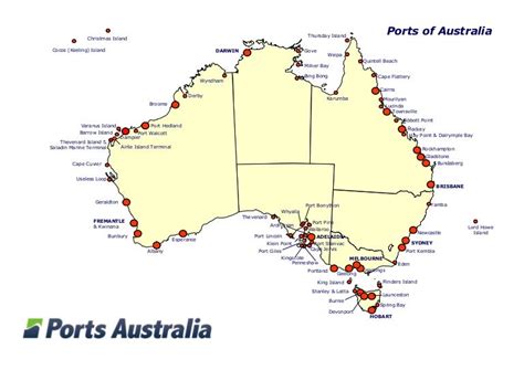 Ports Australia Map