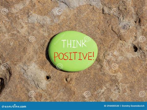Think Positive Symbol Concept Words Think Positive On Beautiful Green