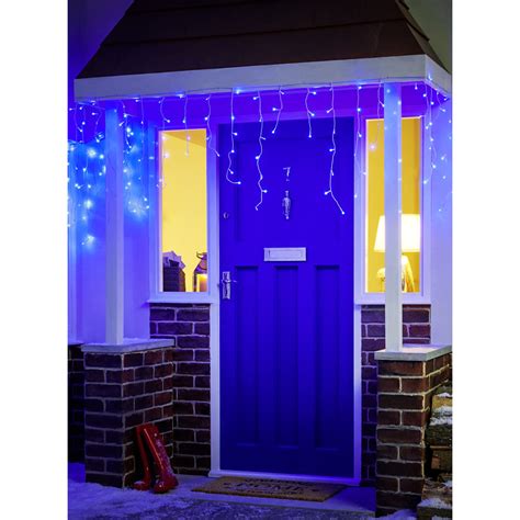 Wilko 200 Blue Led Icicle Christmas Lights With White Cable Wilko