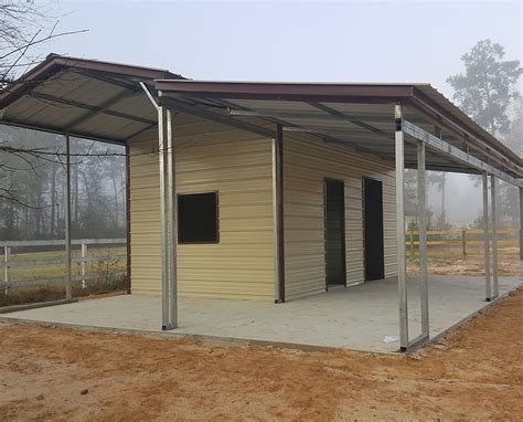 27 Partially Enclosed Carport With Lean To Elite Metal Structures