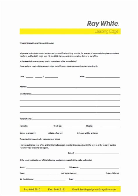 An essential case is the schedule.. Tenant Maintenance Request form Template Best Of Sample I ...