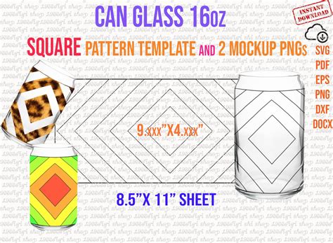16 Oz Beer Can Glass Template