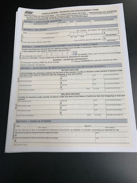 Reg 262 Vehiclevessel Transfer And Reassignment Form F