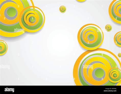 Vibrant Green And Orange Creative Circles Abstract Background Vector
