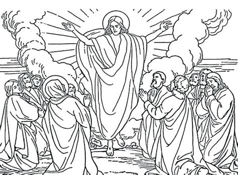Jesus Ascension Coloring Page Sketch Coloring Page