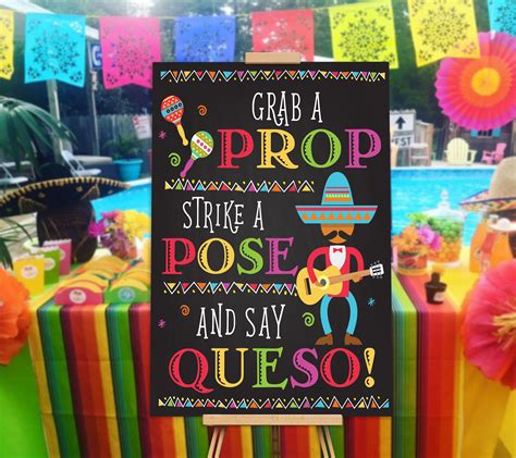Fiesta Photo Booth Sign Fiesta Party Decorations Mexican Etsy