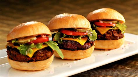 Mini Cheese Burgers With Truffle Oil Plate