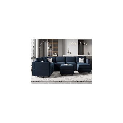 Buy Belffin Modular Velvet Sectional Sofa With Storage Seat Oversized U