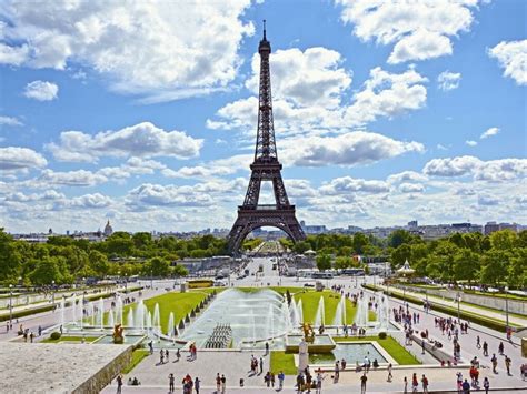 Jardins Du Trocadéro In Paris Garten Besuchen Mit Blick Auf Den Eiffelturm