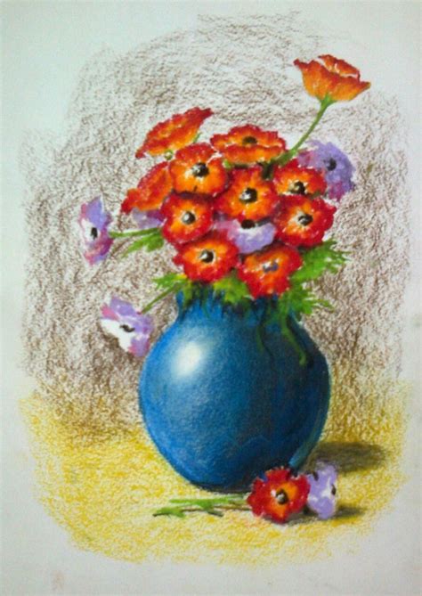 Let the flowers sit for a bit—it takes time for the colors to spread. Pin on Oil pastels