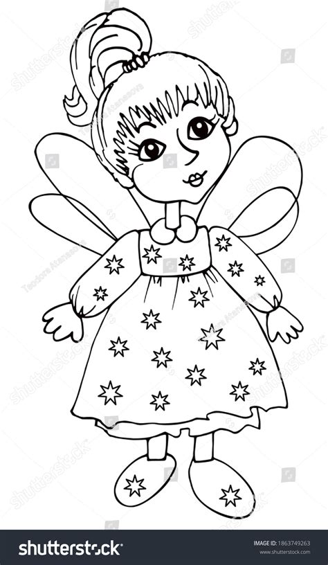 Cute Little Girl Fairy Wings Cute Stock Vector Royalty Free