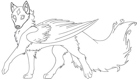 Anime Wolf Outline Sketch Coloring Page