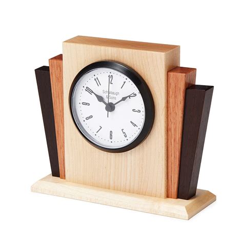 Deco Desktop Clock Art Deco Desk Clock Wood Clock Art Wooden