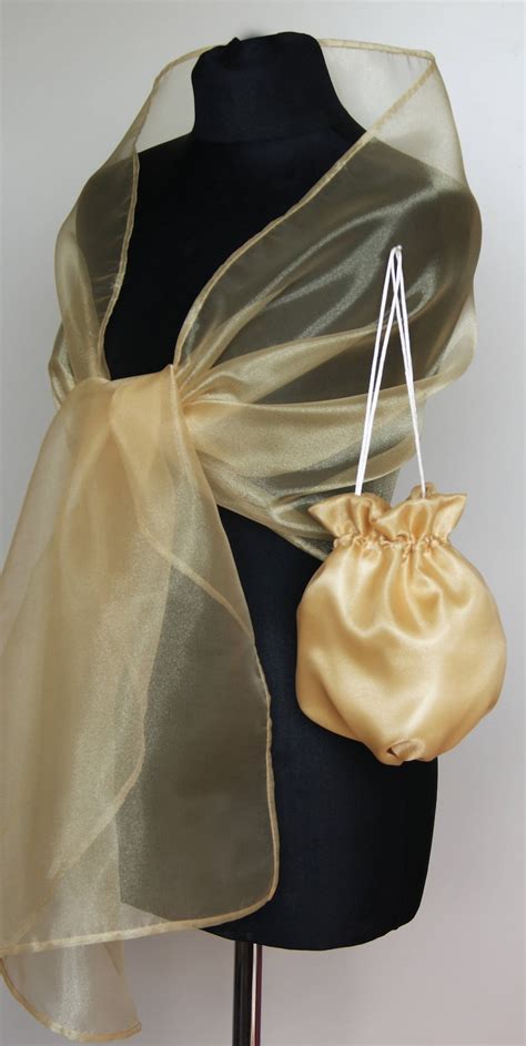 Bag Wrap Shawl Bolero Winter Wedding Shrug Organza Gold Etsy