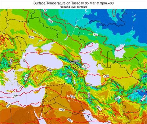 Turkey Surface Temperature On Monday 21 Jun At 3pm Eest