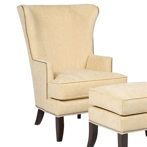 Fairfield Chairs 5147 01 Contemporary Wing Chair With Exposed Wood Legs