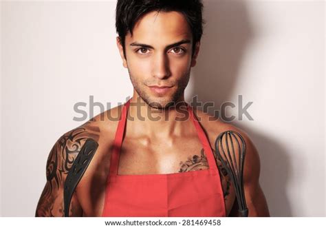 Sexy Man Holding Whip Cooking Stockfoto 281469458 Shutterstock