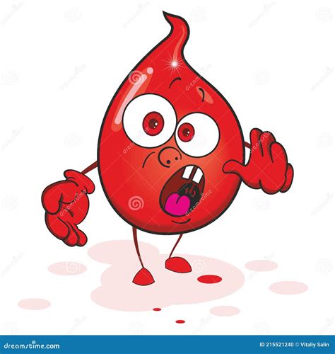Blood Drop Cartoon Mascot Character Stock Vector Illustration Of