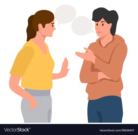 Young Couple Talking Together Positive Royalty Free Vector