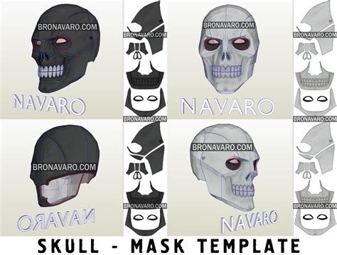 Skull Mask Foam Template Full Head Skull Mask Pattern Navaro