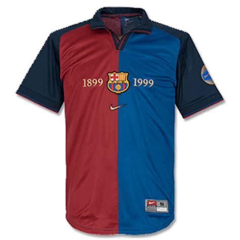 Retro Fc Barcelona Centenary Home Football Shirt 1999 Soccerdragon