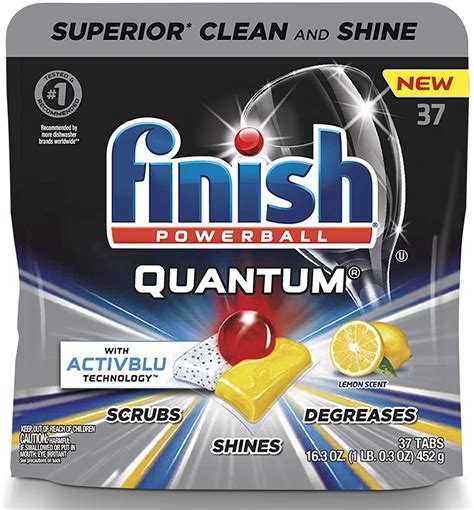 Finish Quantum With Activblu Technology Dishwasher Detergent Ultra Degreaser With Lemon