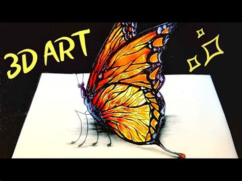 Today i'm going to show you how to make 3d trick drawing. How to Draw 3D Butterfly | Easy coloured pencil drawing for beginners | Step by Step tutorial ...