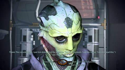 Mass Effect 2 Thane Asks For Shepards Help Romance Youtube