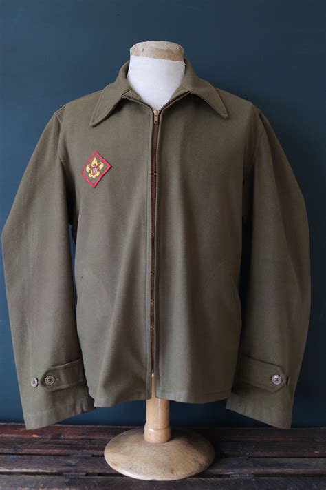 Vintage 1940s 40s Khaki Green Bsa Boy Scouts Of America Wool Pleated
