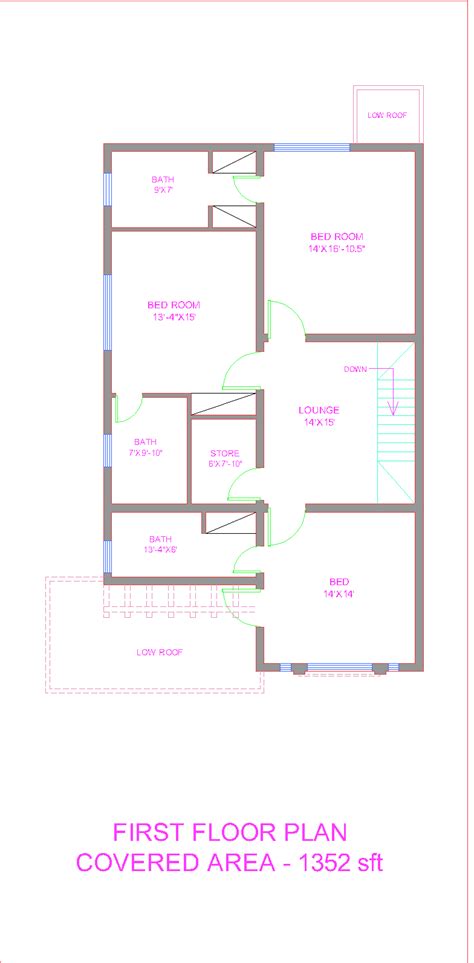 10 Marla House Plan Layout 3d Front