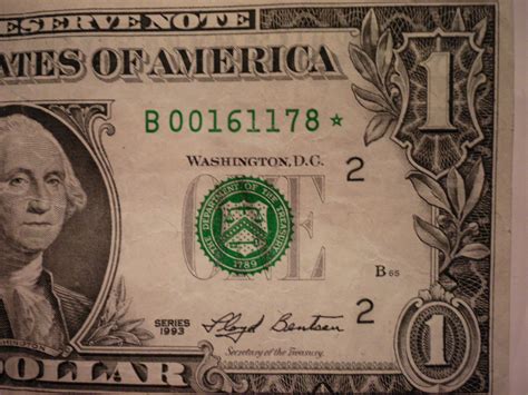 One Dollar Bill With Star