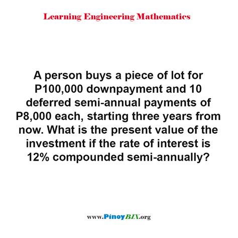 Solution What Is The Present Value Of The Investment If The Rate Of