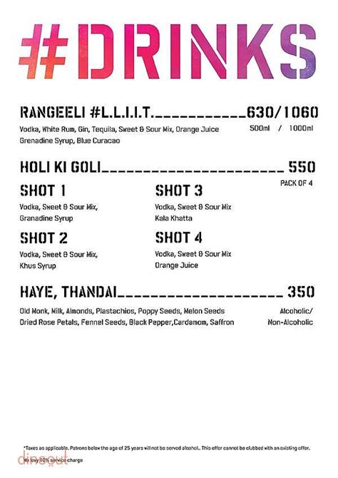 Menu Of Odeon Social Connaught Place Delhi Dineout