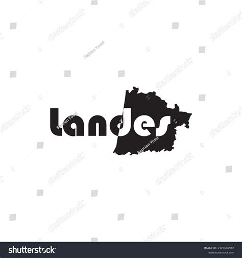 Landes Map Black Lettering Design On Stock Vector Royalty Free