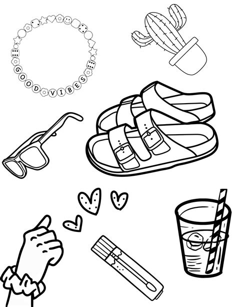 Vsco Girl Coloring Pages Teens Coloring Pages Vsco Aesthetic Etsy