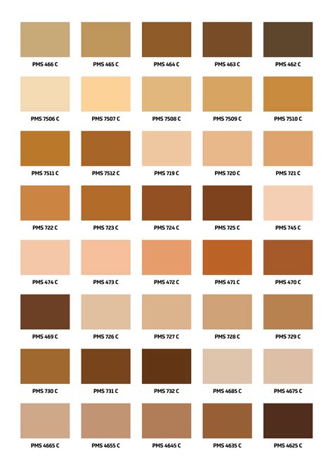 Pantone Colour Chart Pantone Color Chart Paint Color Chart Brown