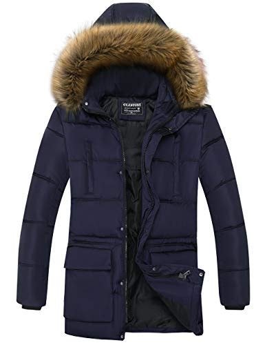 GLESTORE Homme Manteau d hiver Veste Chaude en Cotton Parka à Capuchon