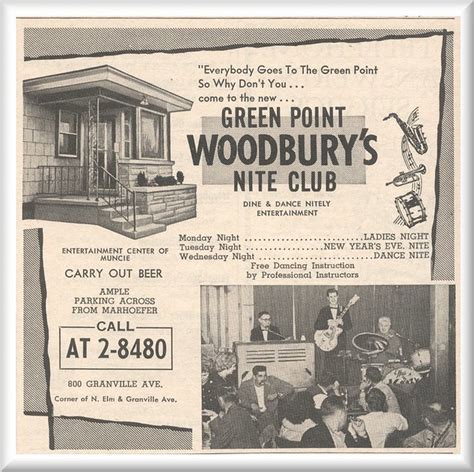 Woodburys Green Point Club 1961 Muncie Indiana 664030