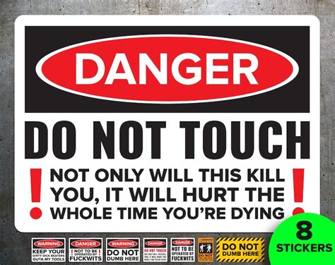 Do Not Touch Danger Sticker Danger Sticker Pack Assorted Etsy