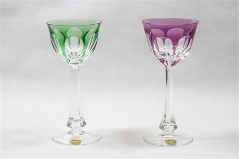 Moser Set Of 2 Lady Hamilton Crystal Wine Glasses By Moser Cut Etsy Australia