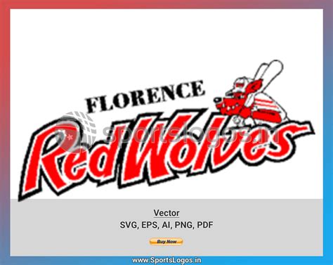 Florence Red Wolves - Baseball Sports Vector SVG Logo in 5 formats