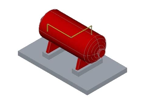 Horizontal Tank For Storage In Autocad Cad Library